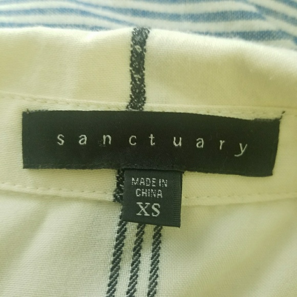 Sanctuary Tailored Boyfriend Shirt Striped XS - Picture 8 of 8